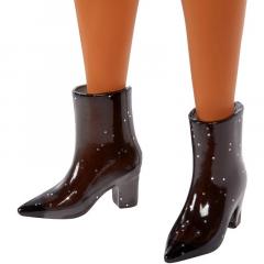 Papusa - Barbie Fashionistas - Blonda cu rochie tip blazer roz in carouri