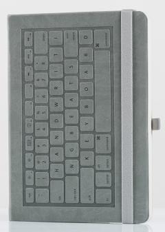 Carnet - Keyboard A5, grey, soft cover, dot grid