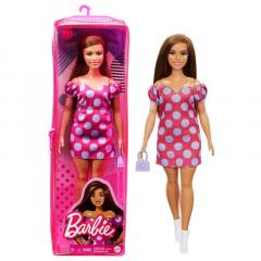 Papusa - Barbie Fashionistas - Satena cu rochie roz cu buline