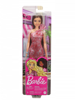 Papusa - Barbie Fashionistas - Satena cu Rochita Stralucioare Rosie