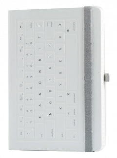 Carnet - Keyboard A5, white, soft cover, dot grid