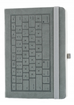 Carnet - Keyboard A5, gray, soft cover, plain