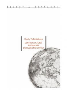 Contracultura. Rudimente de filosofie critica Ovidiu Tichindeleanu