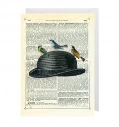Felicitare - Bowler Hat with Birds Lagom Design