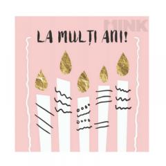 Felicitare - La multi ani roz Mink