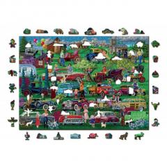 Puzzle din lemn - XL - Vintage Cars