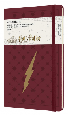 Agenda 2022 - 12-Month Weekly Planner - Large, Hard Cover - Harry Potter - Bordeaux Red