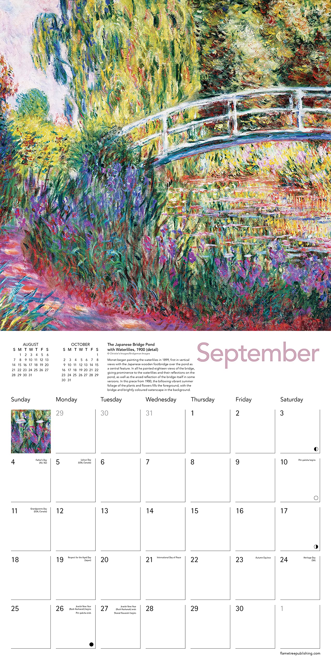 Calendar 2022 Art Waterlilies Flame Tree Studio