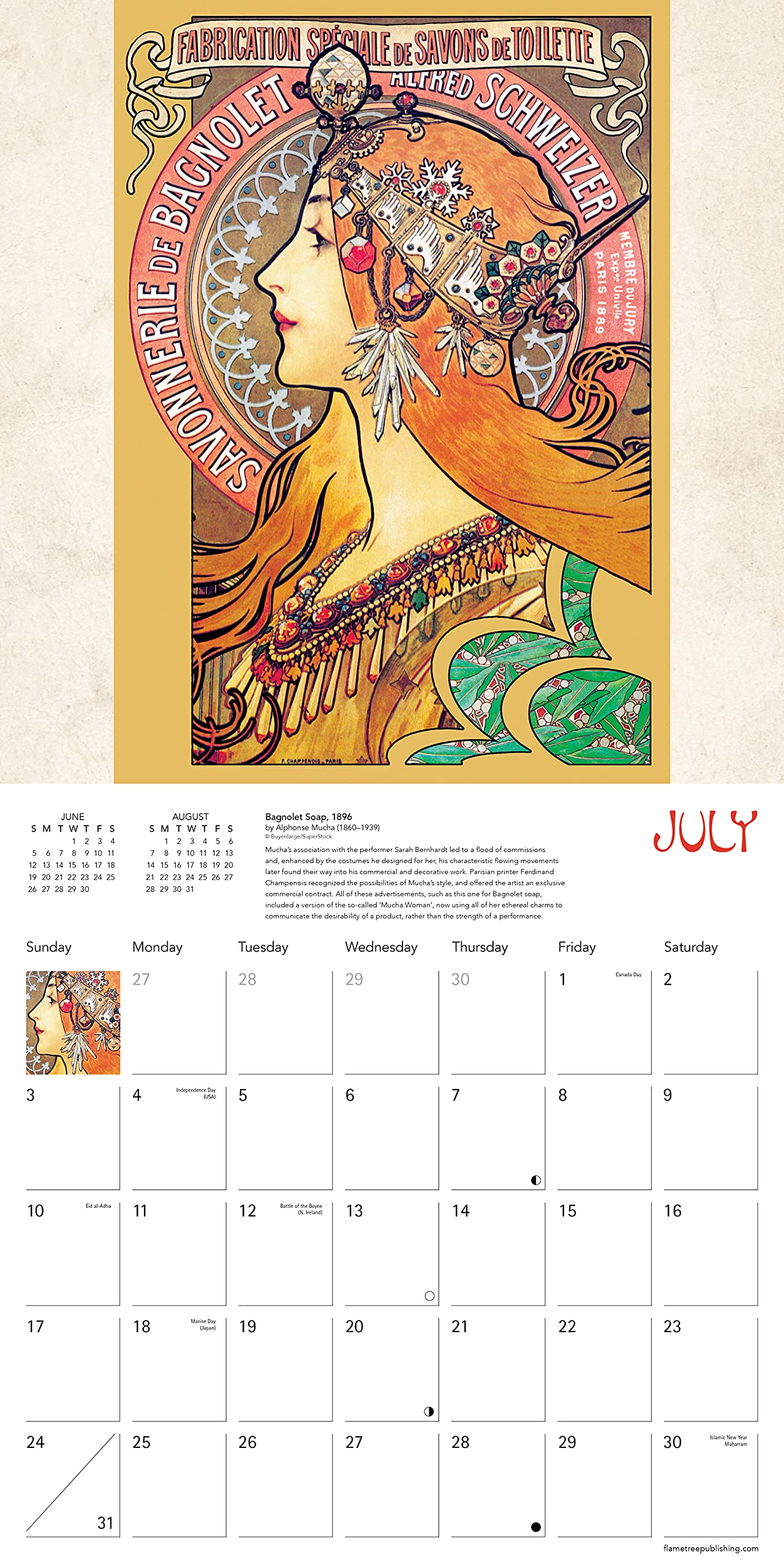 Calendar 2022 Art Nouveau Posters Flame Tree Studio