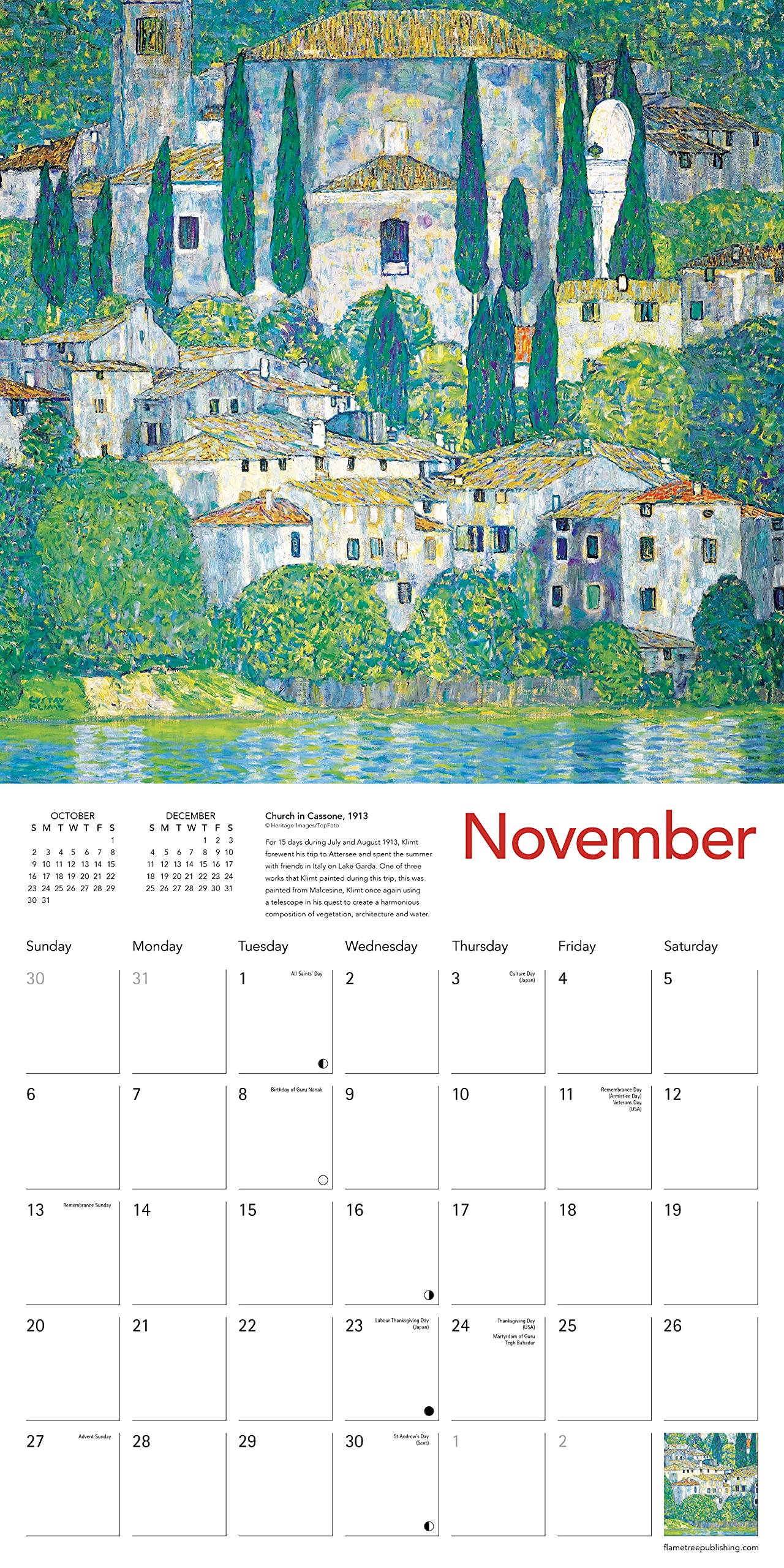 Calendar 2022 Art Klimt Landscapes Flame Tree Studio