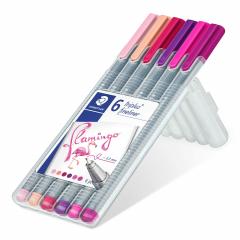 Set linere - Flamingo 6 triplus fineliner