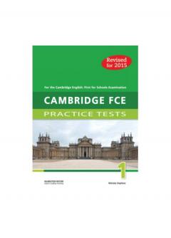 Cambridge FCE for Schools Practice Tests 1 Student's Book