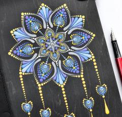 Agenda - Dream Catcher, reincarcabila, pictata manual