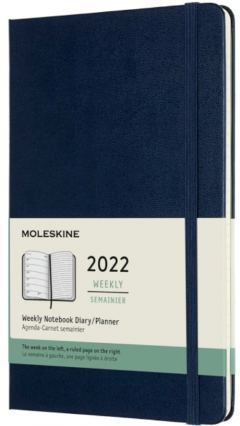 Agenda 2022 - 12-Month Weekly Planner - Large, Hard Cover - Sapphire Blue