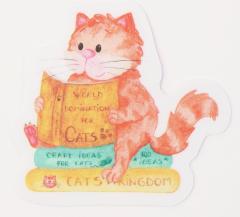 Sticker - Cat Reading Books