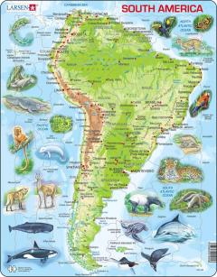 Puzzle 65 piese - Maxi - South America Topographic Map