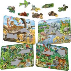 Set 4 puzzle - Animale Exotice, 11 piese