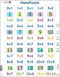 Puzzle 40 piese - Maxi - Memopuzzle - Addition with Numbers from 0-20
