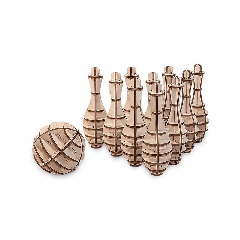 Year mill peak Puzzle 3D din lemn - Mini Bowling, 131 piese - EWA