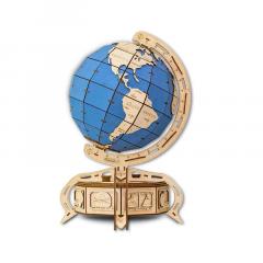 Puzzle 3D din lemn - The Globe - Blue, 393 piese