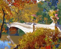 Set pictura pe numere - Toamna in Parc, 40x50 cm