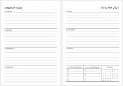 Rezerva de hartie pentru Agenda A5 - Organizare saptamanala 2025