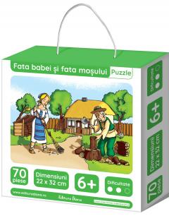 Puzzle educativ - Fata babei si fata mosului, 70 piese