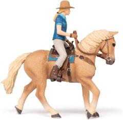 Figurina - Wild West Horse and Cowgirl