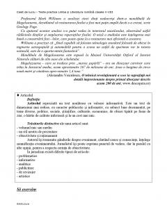 Teste Practice: Limba si literatura romana clasele V-VIII - Caiet de lucru