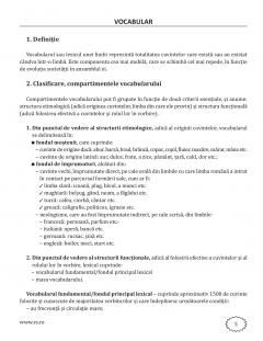 Vocabular si fonetica - clasa a VIII-a