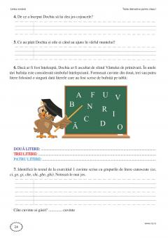 Teste distractive: Limba romana. Matematica - Clasa I