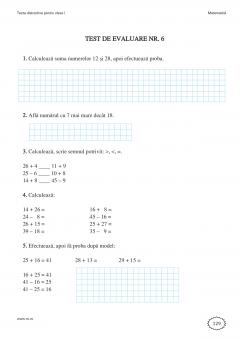 Teste distractive: Limba romana. Matematica - Clasa I