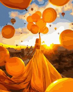 Set pictura pe numere - Baloane galbene, 40x50 cm