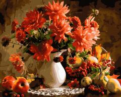 Set pictura pe numere - Flori de toamna, 40x50 cm