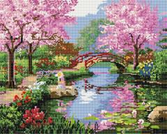 Goblen cu diamante - Peisaj de primavara, 40x50 cm