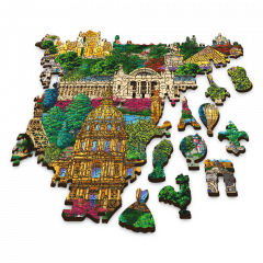 Puzzle din lemn - France Famous Places