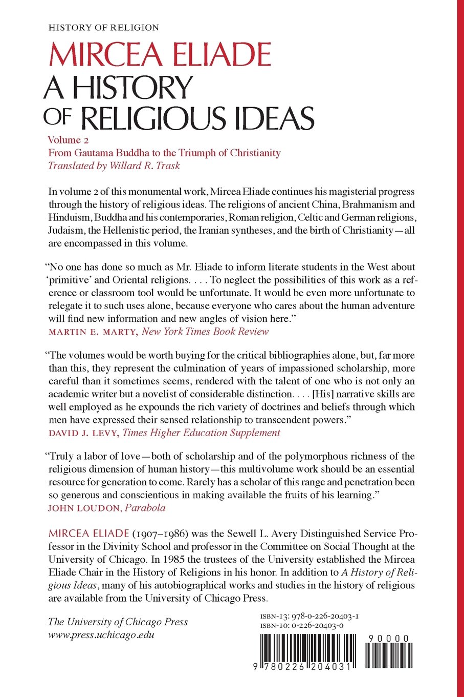 History of Religious Ideas, Vol. 2 From Gautama Buddha to the Triumph