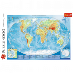 Puzzle 4000 piese - Large Physical Map of the World