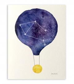 Felicitare - Constelatie Balanta - Balon cu aer cald