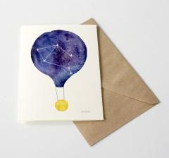 Felicitare - Constelatie Balanta - Balon cu aer cald