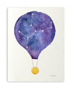Felicitare - Constelatie Fecioara - Balon cu aer cald