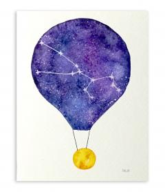 Felicitare - Constelatie Taur - Balon cu aer cald