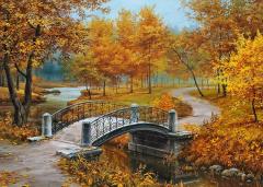 Puzzle 1000 piese - Autumn in an Old Park
