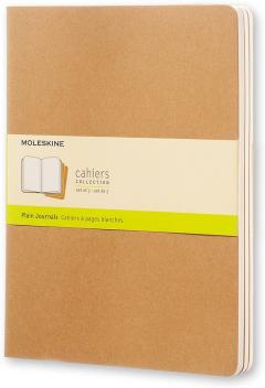 Set 3 caiete - Moleskine Cahier - X-Large, Plain - Kraft Brown