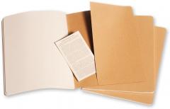 Set 3 caiete - Moleskine Cahier - X-Large, Plain - Kraft Brown