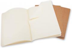 Set 3 caiete - Moleskine Cahier - X-Large, Plain - Kraft Brown