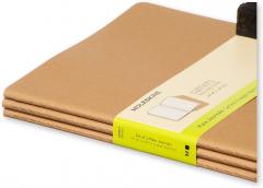 Set 3 caiete - Moleskine Cahier - X-Large, Plain - Kraft Brown