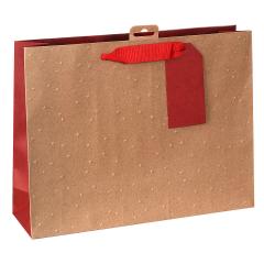 Punga cadou - Kraft Embossed Hearts, Large