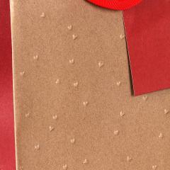 Punga cadou - Kraft Embossed Hearts, Large