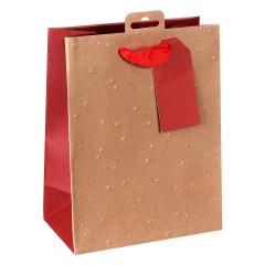 Punga cadou - Kraft Embossed Hearts, Medium